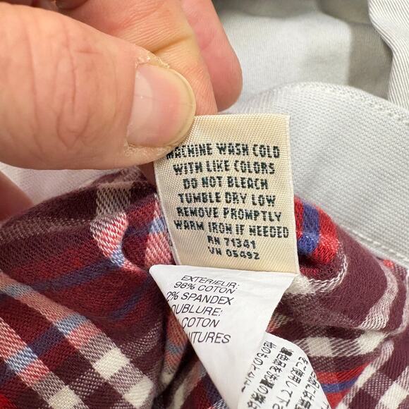 LL Bean Flannel Lined Pants Women Size 16P Petite Gray Chino Classic Fit Casual - Picture 7 of 11